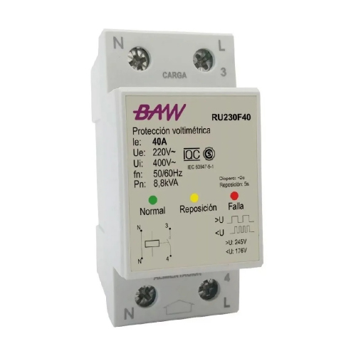 Relé protección de tensión 2P 220V 40A